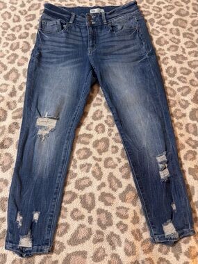 BKE Dark Blue Distressed Boyfriend Jeans